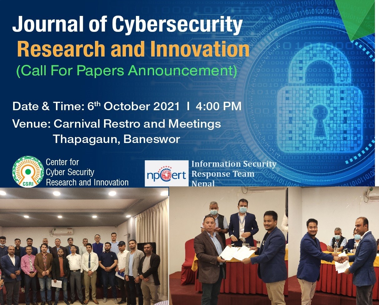 नेपालको पहिलो साइबर सेक्युरिटी जर्नल  (Cyber Security Journal) आउदै